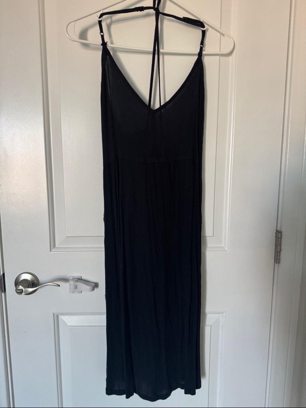 Prana Black Strappy V-Neck Mini Dress